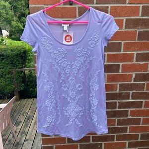 Y2K Purple Floral Shirt